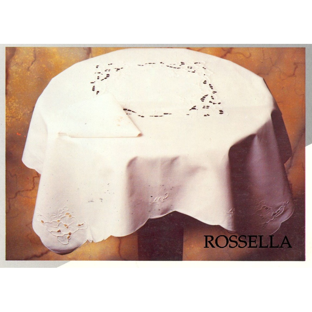 Centrotavola RICAMATA A MANO made in Italy COTONE ROSSELLA