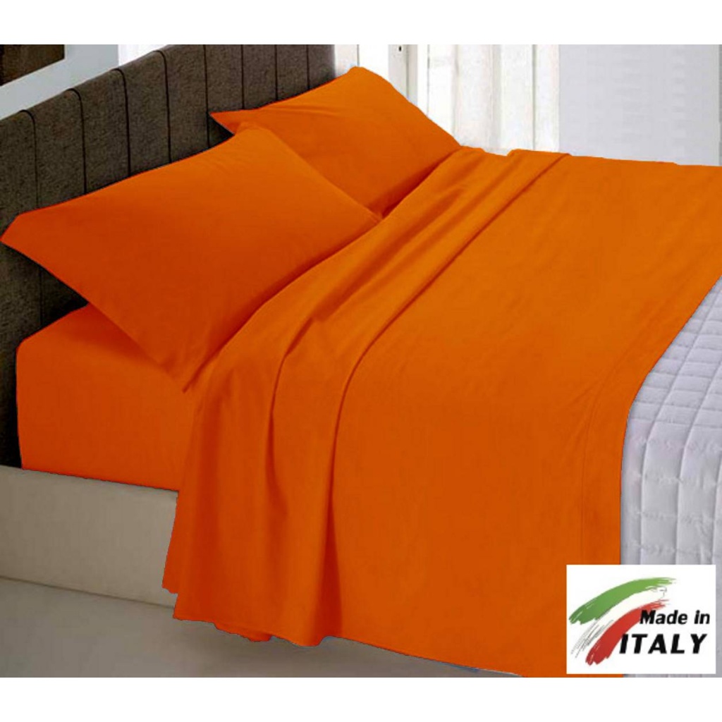 Colora di ARANCIO il tuo letto con i coordinabili in tinta unita di cotone
