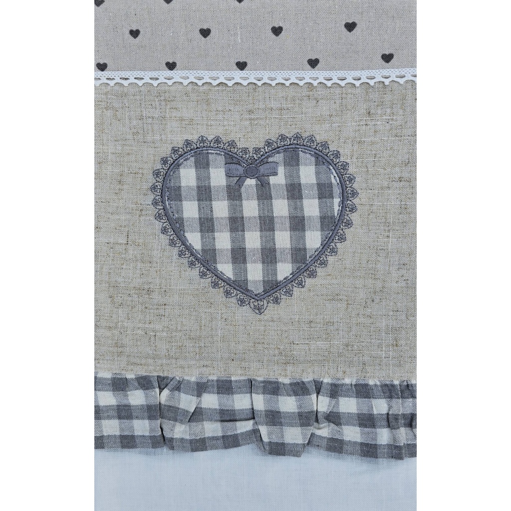 Coppia tende lino cotone cm 60×150 adatte per cucina disegno tirolese shabby