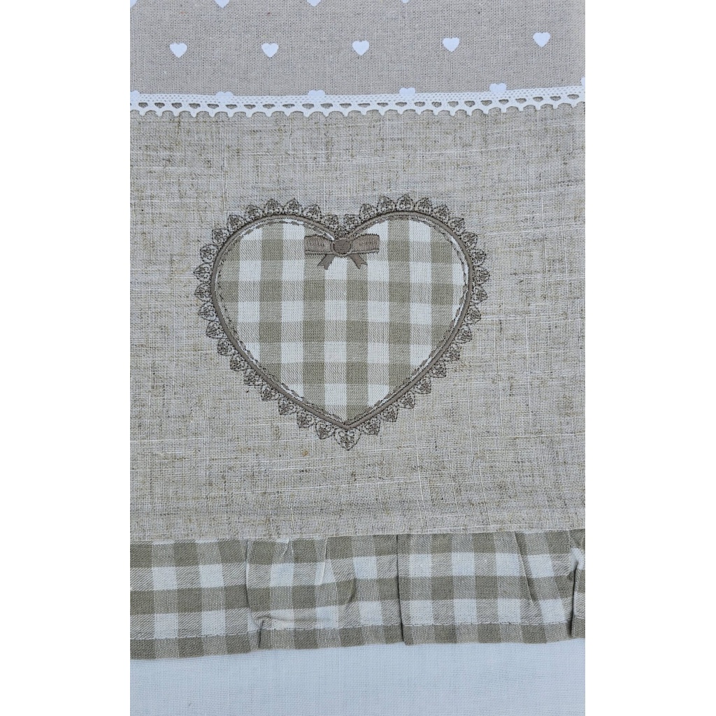 Coppia tende lino cotone cm 60×150 adatte per cucina disegno tirolese shabby