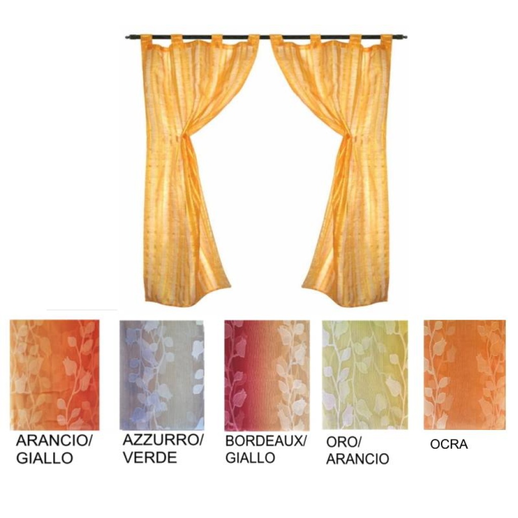 Coppia Tende porta finestra cucina salotto cm 60×220 STOCK fiori degradè