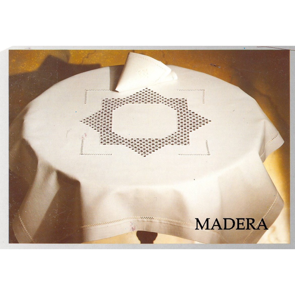 Copri tavolo RICAMATA A MANO made in Italy COTONE MADEIRA