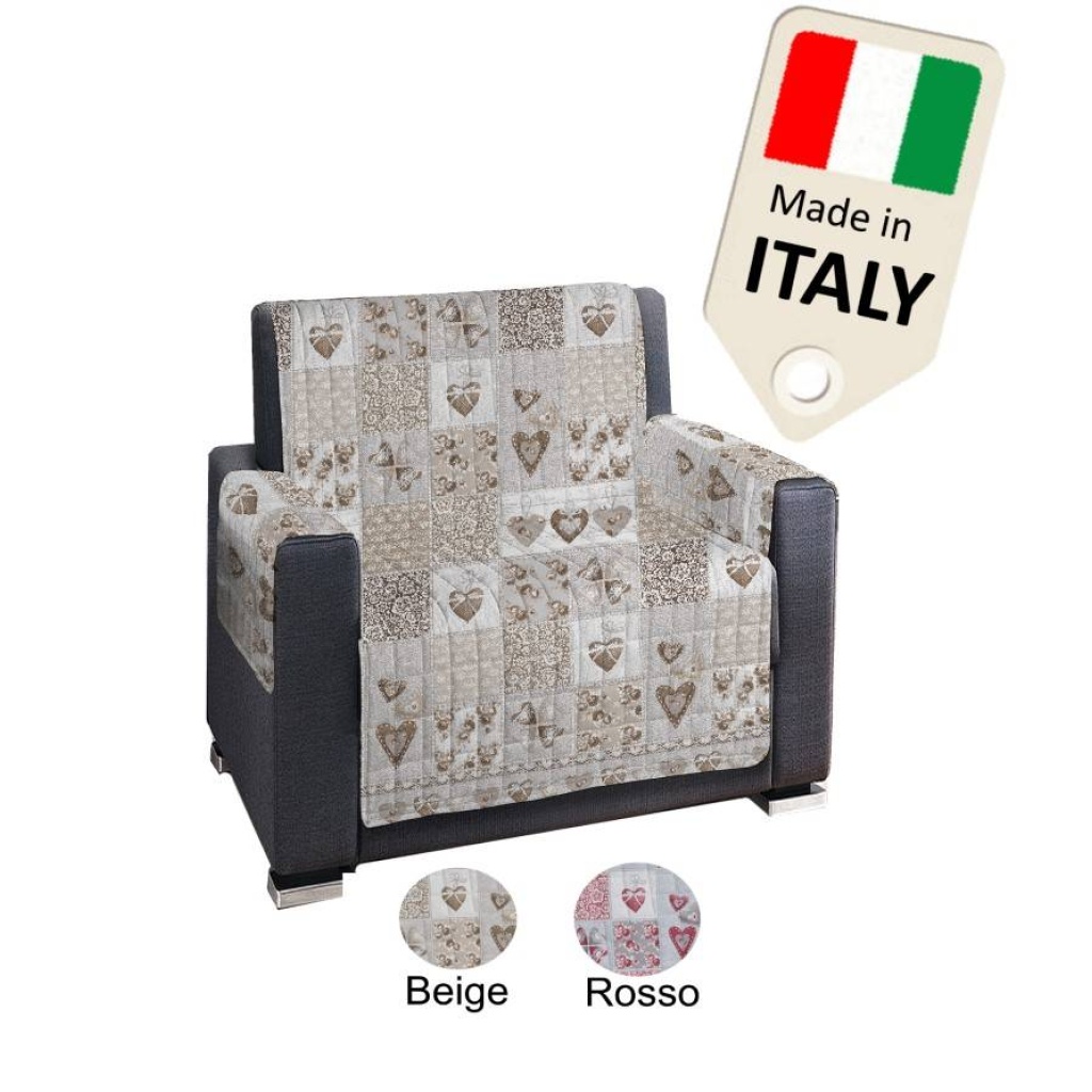 Copripoltrona anche per poltrona relax con movimento made Italy cotone trapuntato