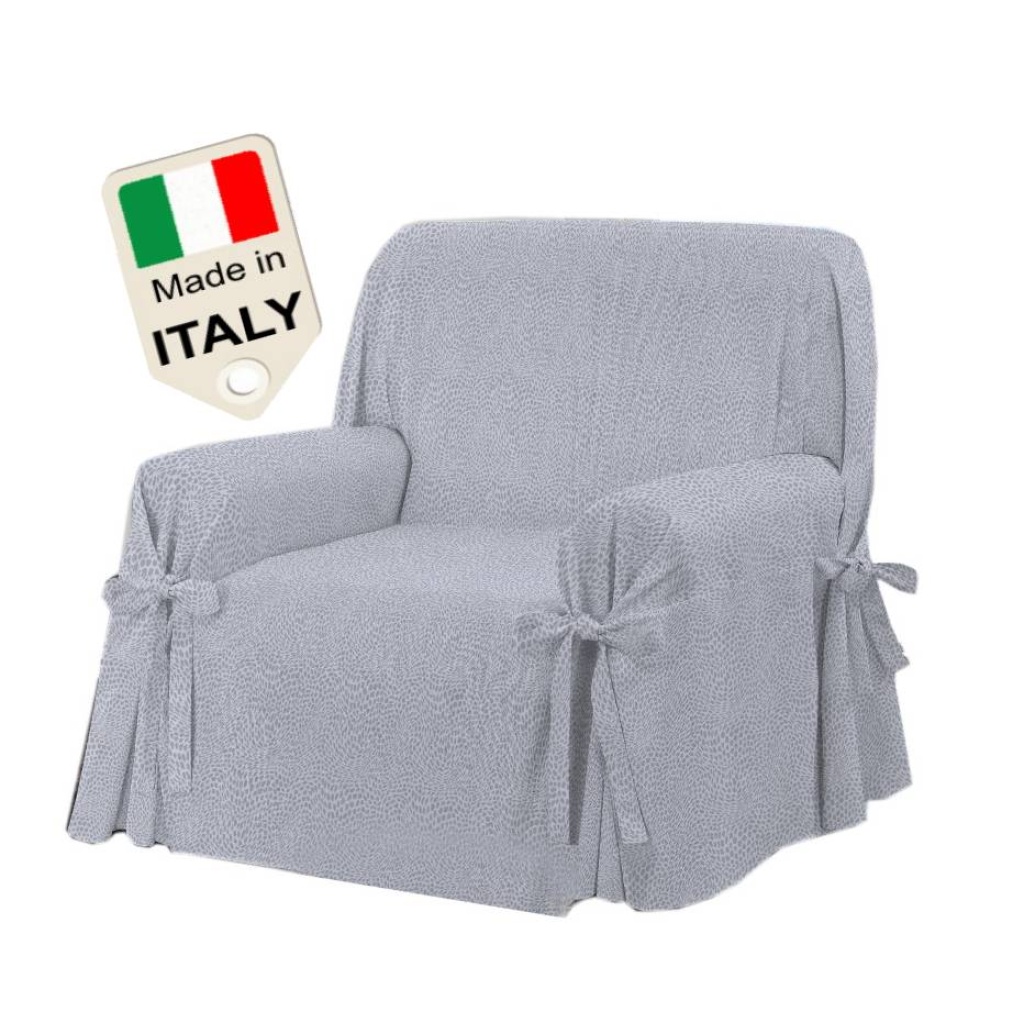 Copripoltrona lacci copertura poltrona maculato Made in Italy colore grigio