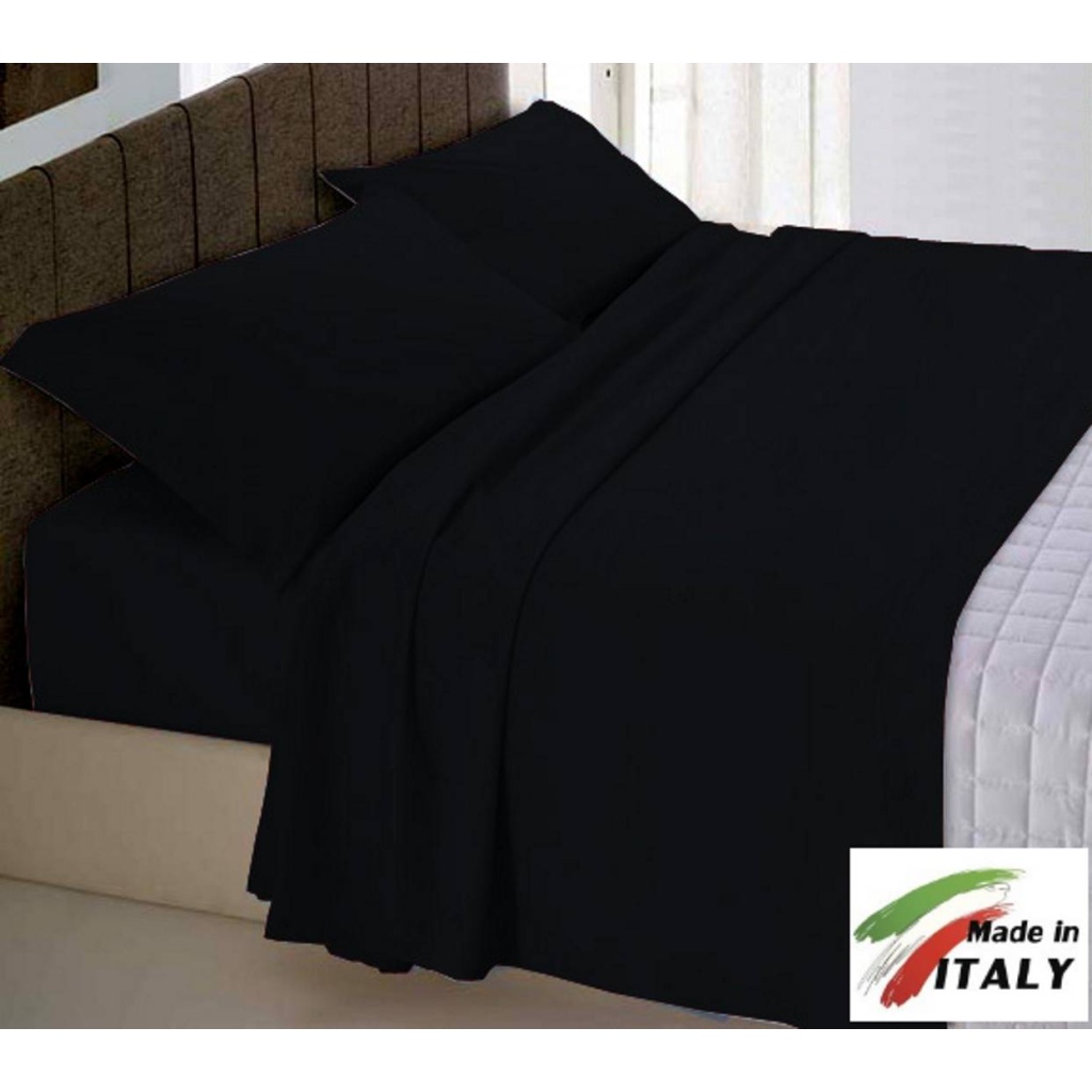 Dona un look sexi con lenzuola copripiumini e federe nella tinta unita nera