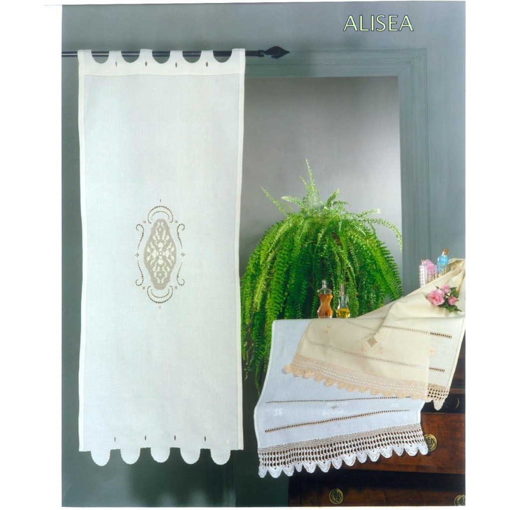 Tenda Tendone Tendaggio RICAMATI A MANO made in Italy  ALISEA CHAMPAGNE