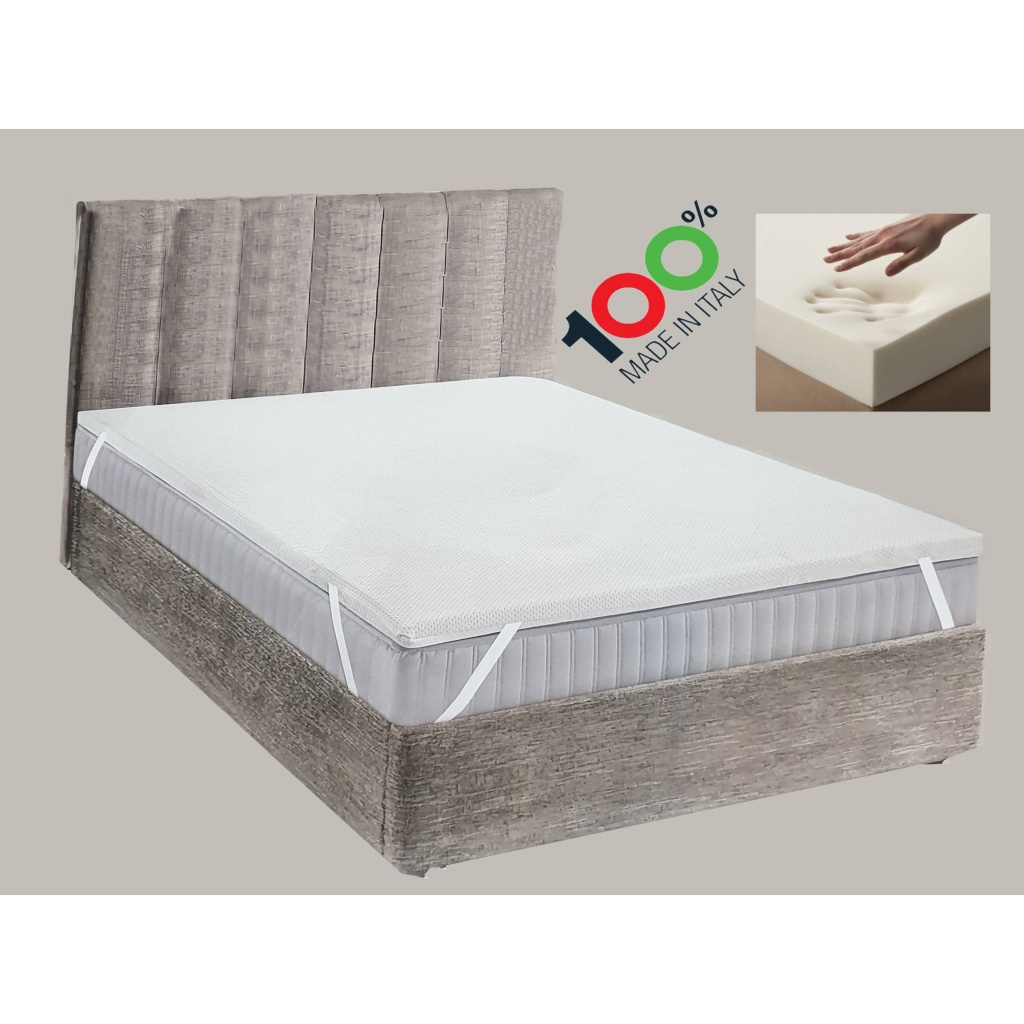 Topper in memory viscoelastico per materasso letto matrimoniale made in Italy