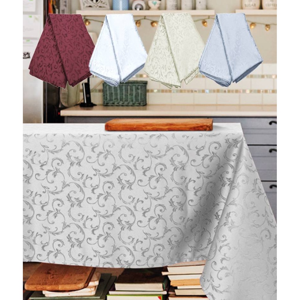 Tovaglia 140×300 cm Antimacchia Idrorepellente Jacquard RETTANGOLARE 16 persone