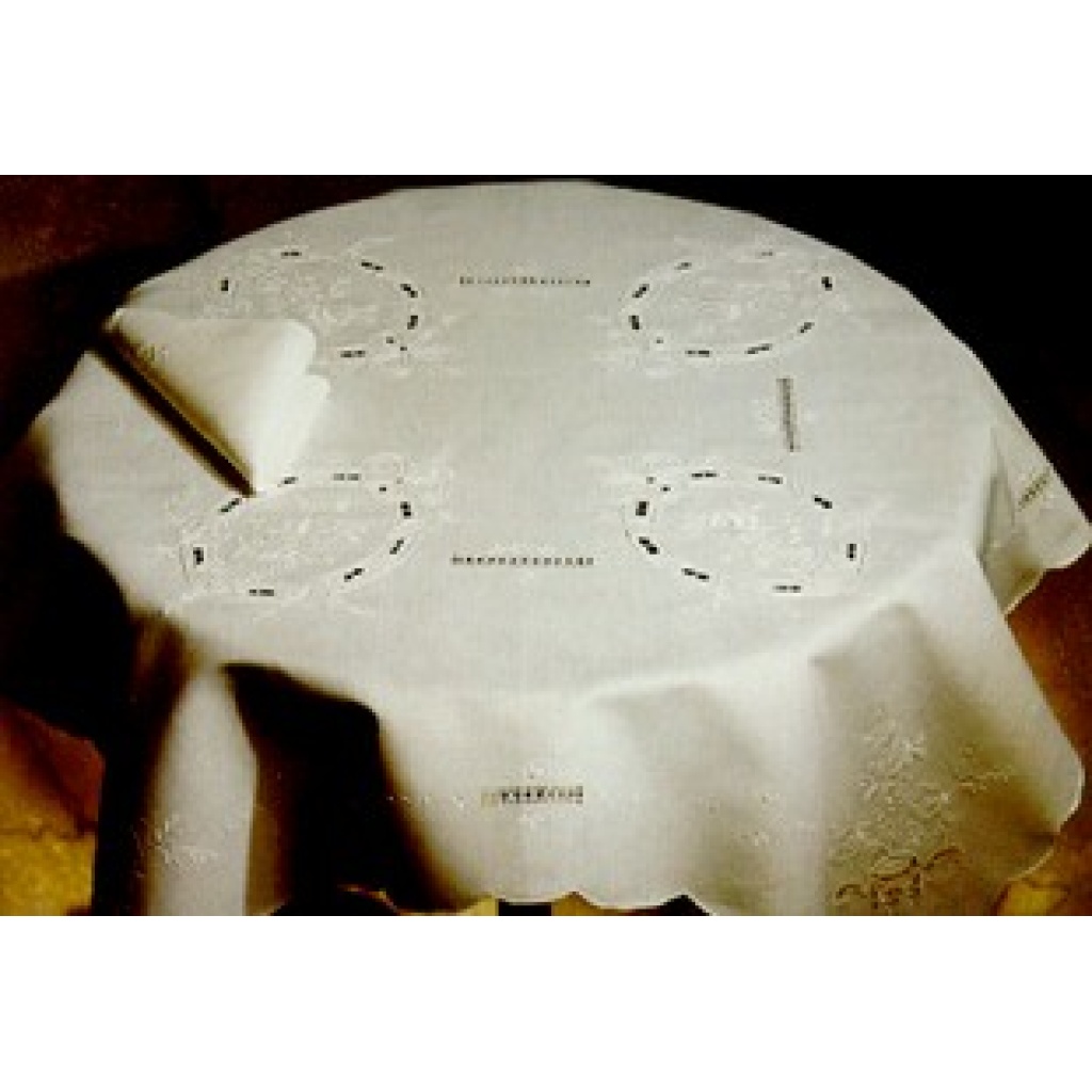 Tovaglia da THE TE RICAMATA A MANO made in Italy LINO ITALIANO 800