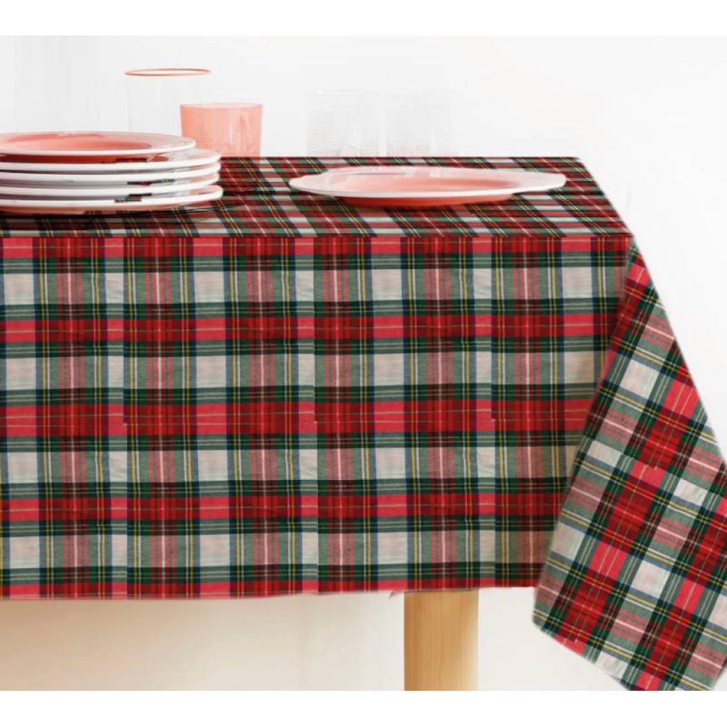 Tovaglia natalizia lurex rettangolare tinto in filo servizio tavola made in Italy