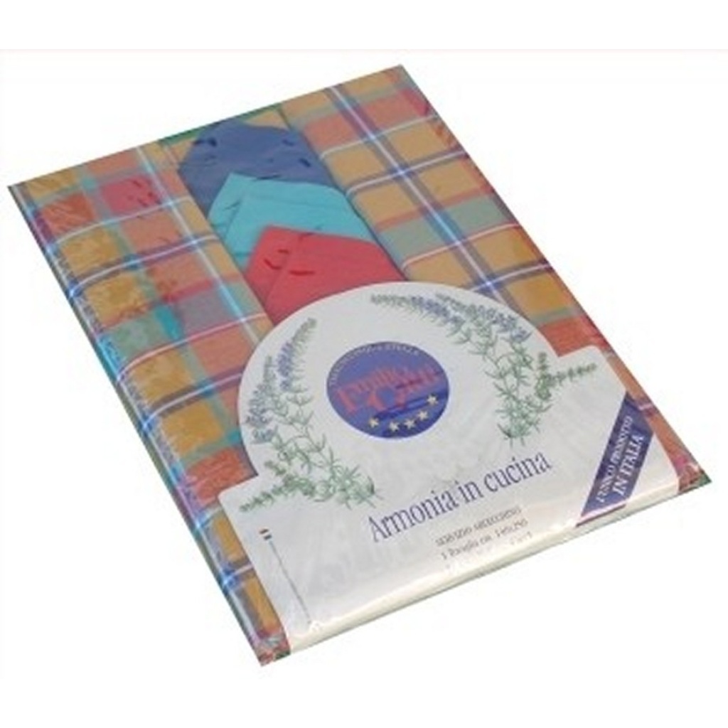 Tovaglia tavolo pranzo cena servizio 12 tovaglioli 100% cotone quadri