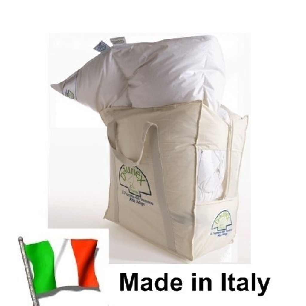 Vero Piumino Trentino Alto Adige piuma oca bianco letto matrimoniale Made Italy